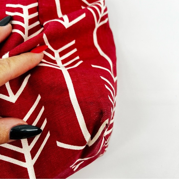 MARANDA‎ LEE Red White Printed Tote Bag Diaper Bag Carry All Canvas Over Sized - Picture 11 of 12